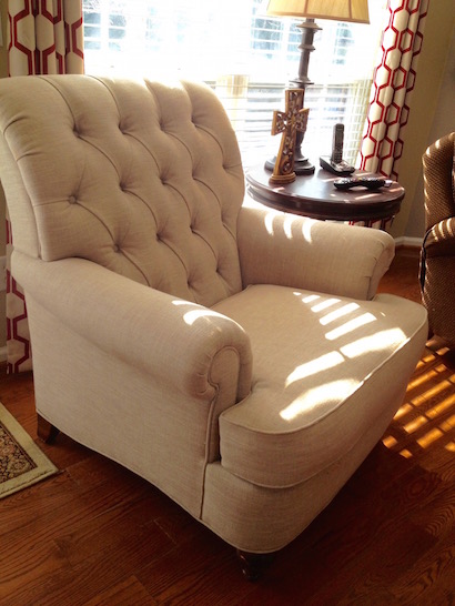 tufted back club chair